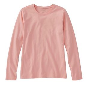 L.L.Bean Tee Long-Sleeve Crewneck Creamy Apricot
